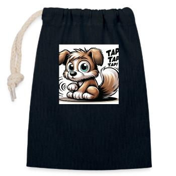 Moustaches de claquettes - Sac cadeau en coton avec cordon (14 x 20 cm) - bleu marine - Devant