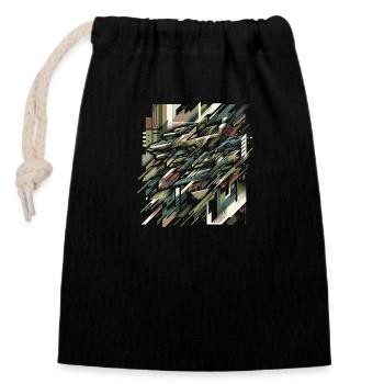 Camouflage Burst - Closable cotton gift bag (14x20cm) - black - Front