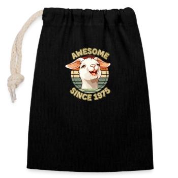 awesome Since 1975 - Humor Birthday Gift 1975 - Closable cotton gift bag (14x20cm) - black - Front