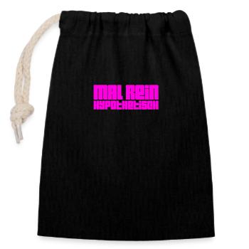 times accepted - Closable cotton gift bag (14x20cm) - black - Front