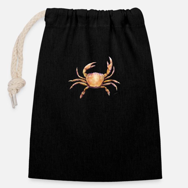 NECORA PUBER - Closable cotton gift bag (14x20cm) - black