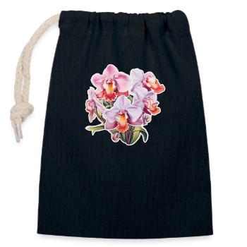 Orchid - Closable cotton gift bag (14x20cm) - navy - Front