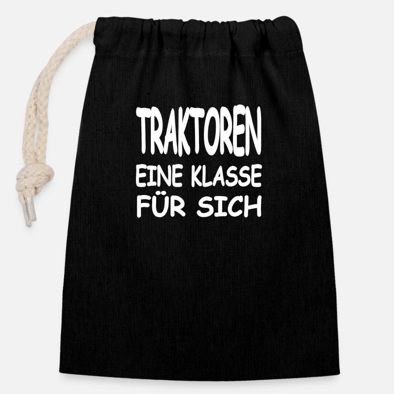 Traktoren - Verschließbarer Geschenkbeutel aus Baumwolle (14x20cm) - Schwarz