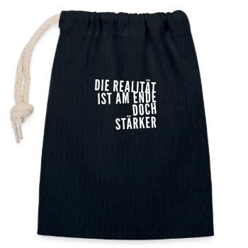 die Wirklichkeit ist stärker - Verschließbarer Geschenkbeutel aus Baumwolle (14x20cm) - Navy - Vorne