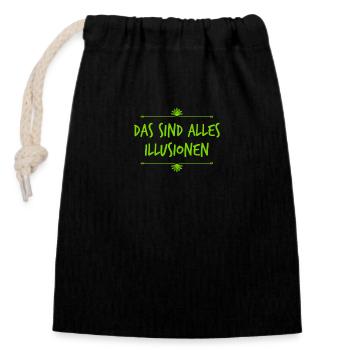 Don't be fooled - Closable cotton gift bag (14x20cm) - black - Front