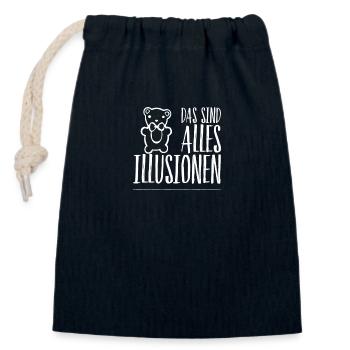 these are lies - Closable cotton gift bag (14x20cm) - navy - Front
