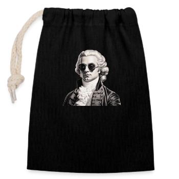 Ambiance Mozart - Sac cadeau en coton avec cordon (14 x 20 cm) - noir - Devant