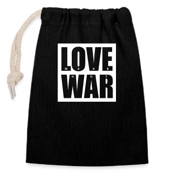 MAKE LOVE NOT WAR - Closable cotton gift bag (14x20cm) - black - Front