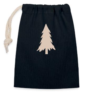 Fir tree - Closable cotton gift bag (14x20cm) - navy - Front