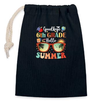 Lehrer Schüler Abschied 6. Klasse Hallo Sommer - Verschließbarer Geschenkbeutel aus Baumwolle (14x20cm) - Navy - Vorne