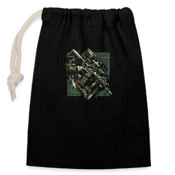 Cadre de précision tactique - Sac cadeau en coton avec cordon (14 x 20 cm) - noir - Devant