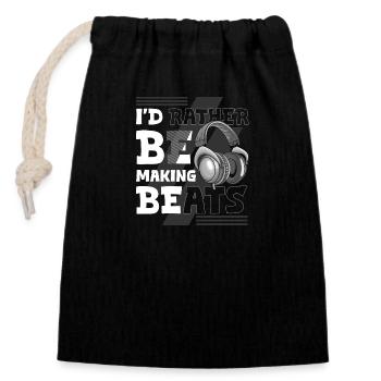 Music Celebration Rave - Closable cotton gift bag (14x20cm) - black - Front