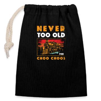 Train Driver Trains Passion - Closable cotton gift bag (14x20cm) - black - Front
