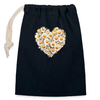 Gänseblümchen-Blumenstrauß - Verschließbarer Geschenkbeutel aus Baumwolle (14x20cm) - Navy - Vorne