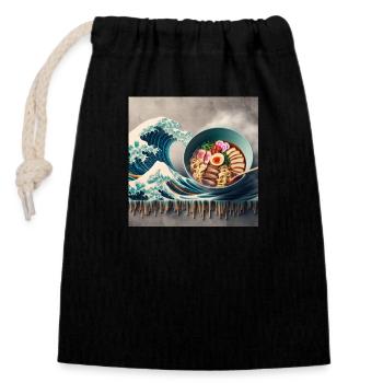 my ramen bowl - Verschließbarer Geschenkbeutel aus Baumwolle (14x20cm) - Schwarz - Vorne