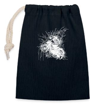 Style de course tout-terrain Moto Jump Splash - Sac cadeau en coton avec cordon (14 x 20 cm) - bleu marine - Devant