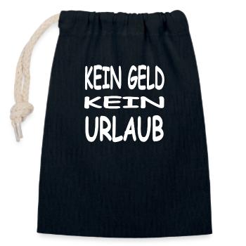 Urlaub - Verschließbarer Geschenkbeutel aus Baumwolle (14x20cm) - Navy - Vorne