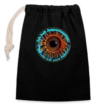 Pipes are everywhere - Closable cotton gift bag (14x20cm) - black - Front