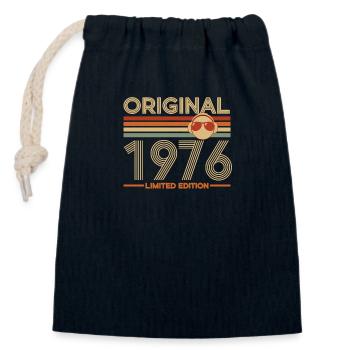 1976 - Verschließbarer Geschenkbeutel aus Baumwolle (14x20cm) - Navy - Vorne