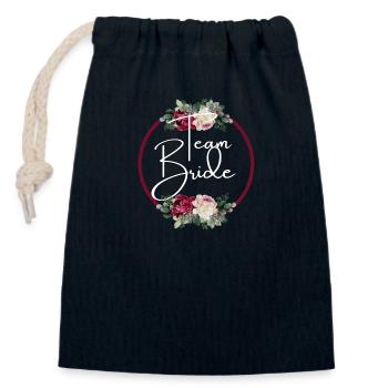 Team Floral Strap - Matching Tshirt - Closable cotton gift bag (14x20cm) - navy - Front
