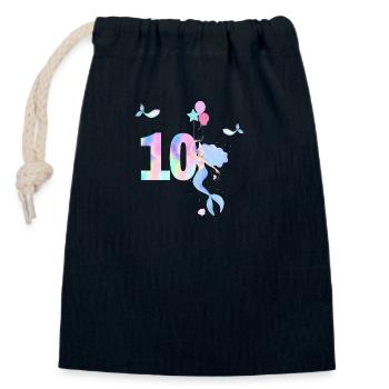 10th Anniversary Mermaid - Closable cotton gift bag (14x20cm) - navy - Front