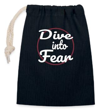 awesome embracing courage funny happy birthday - Verschließbarer Geschenkbeutel aus Baumwolle (14x20cm) - Navy - Vorne