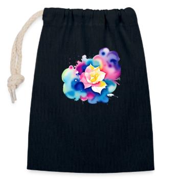 Farbtupfer: Rosa - Verschließbarer Geschenkbeutel aus Baumwolle (14x20cm) - Navy - Vorne