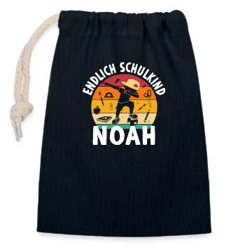 Finally schoolchild Elias dabbing student - Closable cotton gift bag (14x20cm) - navy - Front