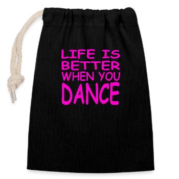 Dance - Closable cotton gift bag (14x20cm) - black - Front