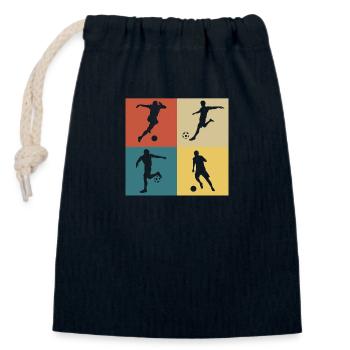 Retro Vintage Fußball - Verschließbarer Geschenkbeutel aus Baumwolle (14x20cm) - Navy - Vorne