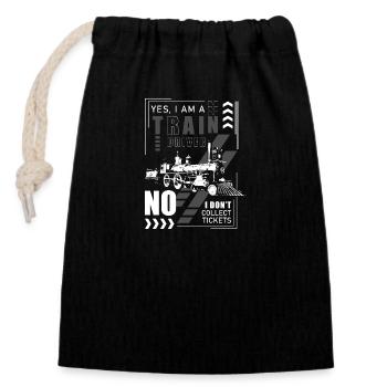 Train Driver Train Leading - Closable cotton gift bag (14x20cm) - black - Front