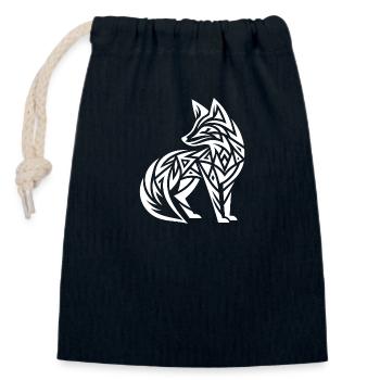 Niedlicher Fuchs im Tribal Tattoo Style - Verschließbarer Geschenkbeutel aus Baumwolle (14x20cm) - Navy - Vorne