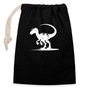 Gefährlicher Dino Velociraptor Dinosaurier - Closable cotton gift bag (14x20cm) - black - Front