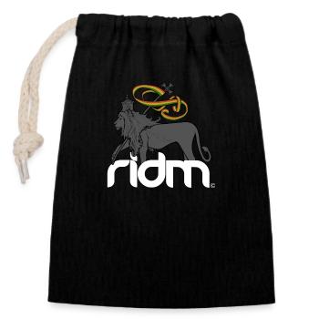 ridm lion - Verschließbarer Geschenkbeutel aus Baumwolle (14x20cm) - Schwarz - Vorne