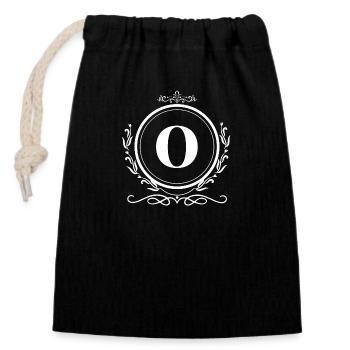 Letter O Decoration - Closable cotton gift bag (14x20cm) - black - Front