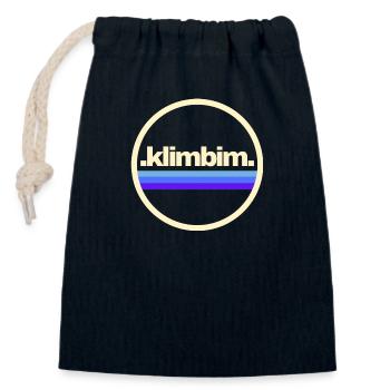 Ohne Klimbim - Verschließbarer Geschenkbeutel aus Baumwolle (14x20cm) - Navy - Vorne