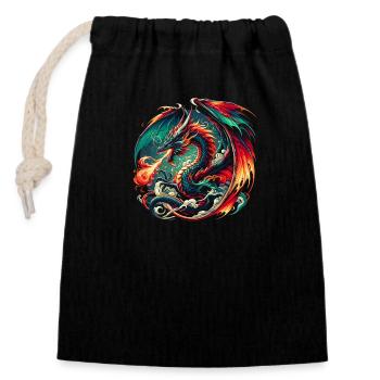 Infernal Dragon Spiral - Closable cotton gift bag (14x20cm) - black - Front