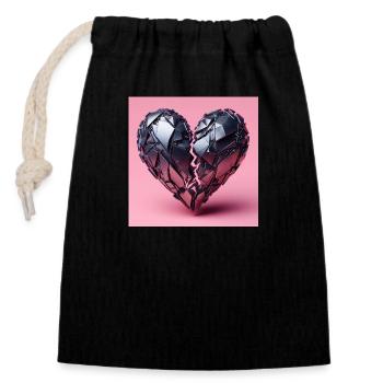 Heart of Iron - Closable cotton gift bag (14x20cm) - black - Front