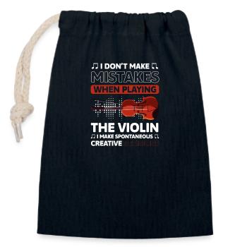 Musicien, Violoniste, Classique, Instrument à cordes - Sac cadeau en coton avec cordon (14 x 20 cm) - bleu marine - Devant
