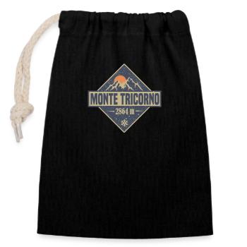 Monte Tricorno - Closable cotton gift bag (14x20cm) - black - Front