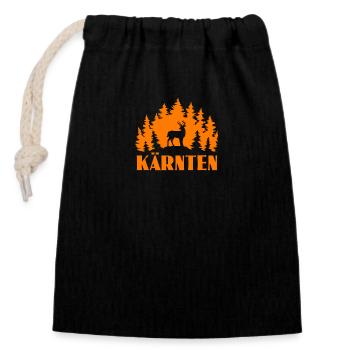 Carinthie - Sac cadeau en coton avec cordon (14 x 20 cm) - noir - Devant