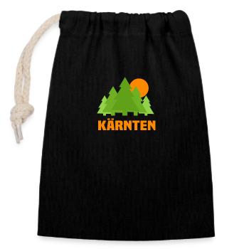 Carinthie - Sac cadeau en coton avec cordon (14 x 20 cm) - noir - Devant