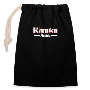 Kärnten - Verschließbarer Geschenkbeutel aus Baumwolle (14x20cm) - Schwarz - Vorne