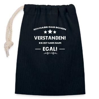 I don't care - Closable cotton gift bag (14x20cm) - navy - Front