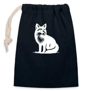 Renard mignon et rusé - Sac cadeau en coton avec cordon (14 x 20 cm) - bleu marine - Devant
