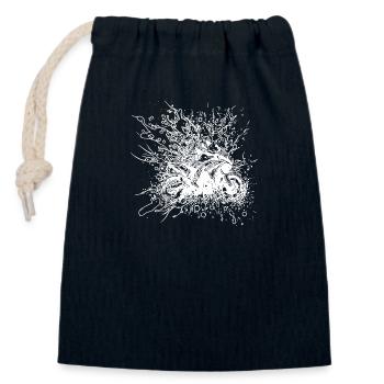 Splash Style Motard Conduite Tout-Terrain Tatouage - Sac cadeau en coton avec cordon (14 x 20 cm) - bleu marine - Devant