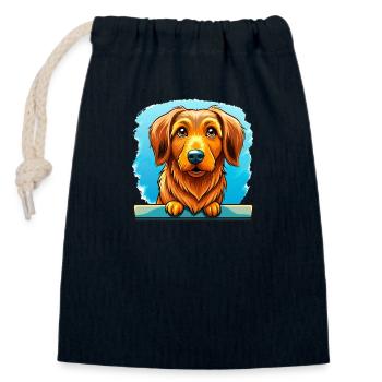 Eager Nova Scotia Duck Tolling Retriever Dock Divi - Closable cotton gift bag (14x20cm) - navy - Front