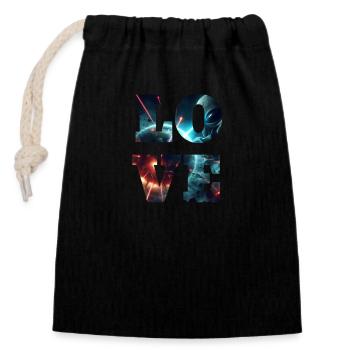Alien Love - Closable cotton gift bag (14x20cm) - black - Front