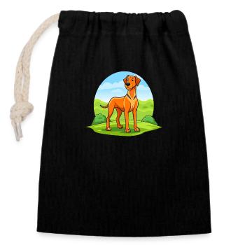 Regal Rhodesian Ridgeback in Savannah - Closable cotton gift bag (14x20cm) - black - Front