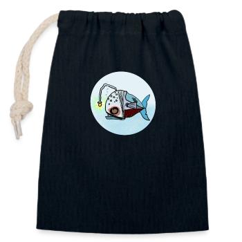 Leuchtfisch Unterwasserlamp - Verschließbarer Geschenkbeutel aus Baumwolle (14x20cm) - Navy - Vorne